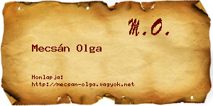 Mecsán Olga névjegykártya
